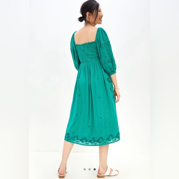 Anthropologie Bonnie Smocked Midi Dress (Size S) - Picture 2 of 5